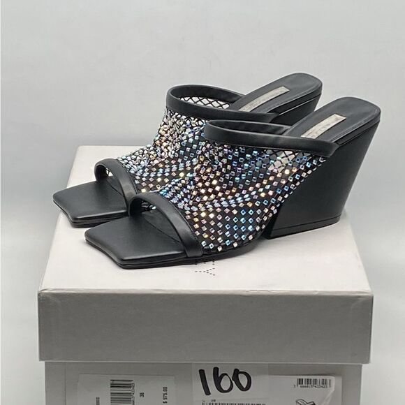 Stella McCartney Jeweled Stretch Mesh Slide Sandals size 38 - Picture 10 of 12